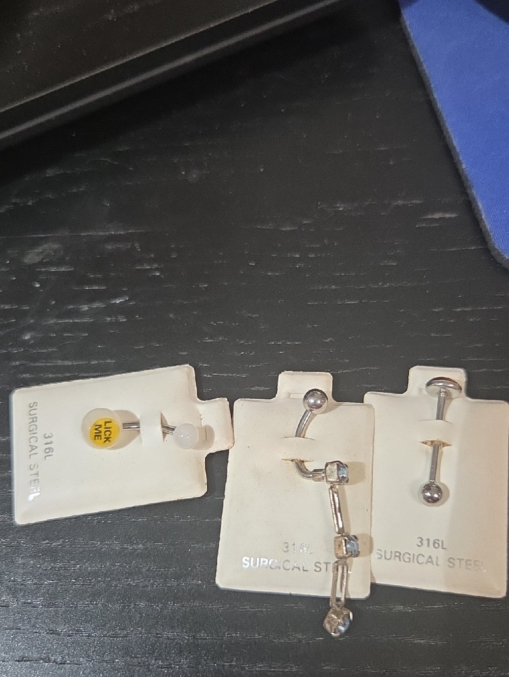 Sterling-Look Silver Surgical Steel Belly & Cartilage Earrings Set